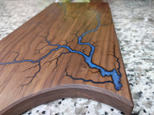Load image into Gallery viewer, Walnut Serving Board - Sapphire Blue (w02)
