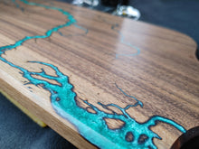 Load image into Gallery viewer, Walnut Serving Board - Iridescent Green (w016)