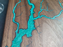 Load image into Gallery viewer, Walnut Serving Board - Iridescent Green (w016)