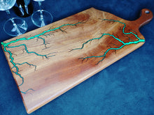 Load image into Gallery viewer, Sapele Serving Board - Emerald Green (s011)