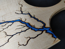 Load image into Gallery viewer, Curly Maple Serving Board - Sapphire Ghost Blue (cm04)