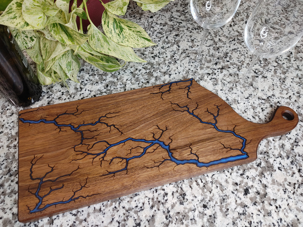 Walnut Serving Board - Sapphire Blue