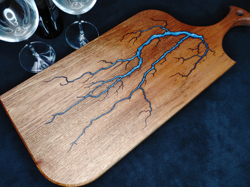 Sapele Serving Board - Blue Slate (s01)