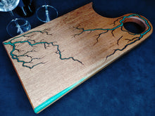 Load image into Gallery viewer, Sapele Serving Board - Iridescent Green (s05)
