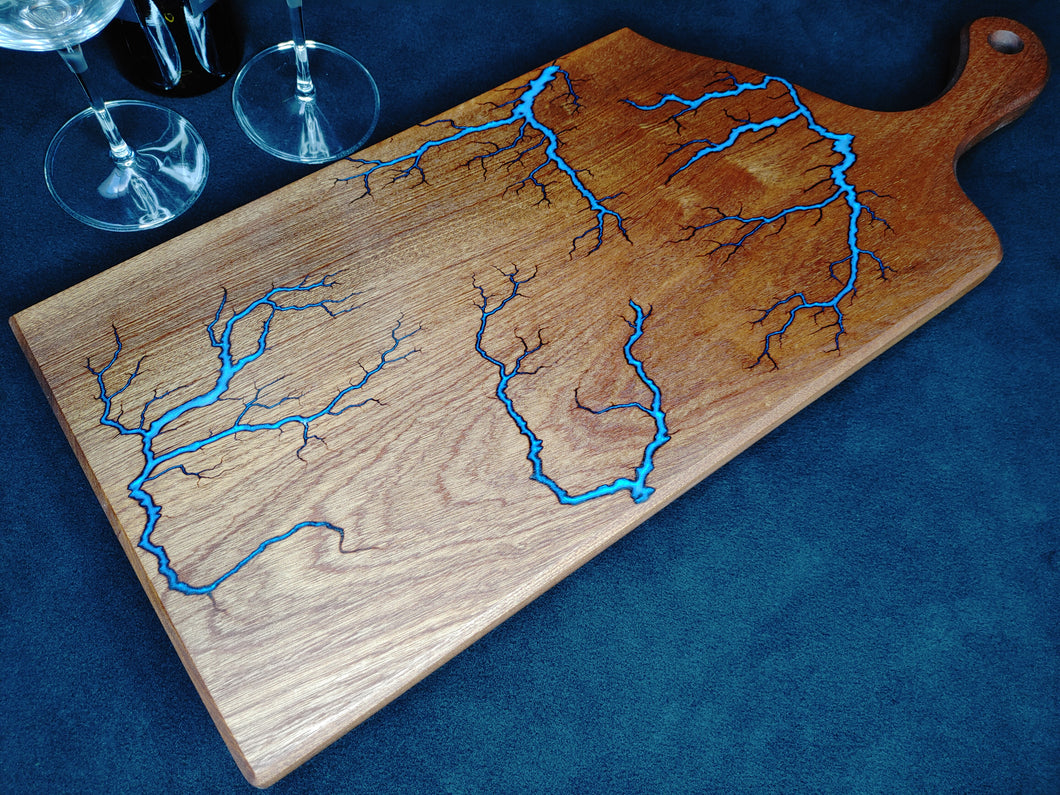 Sapele Serving Board - Sapphire Ghost Blue